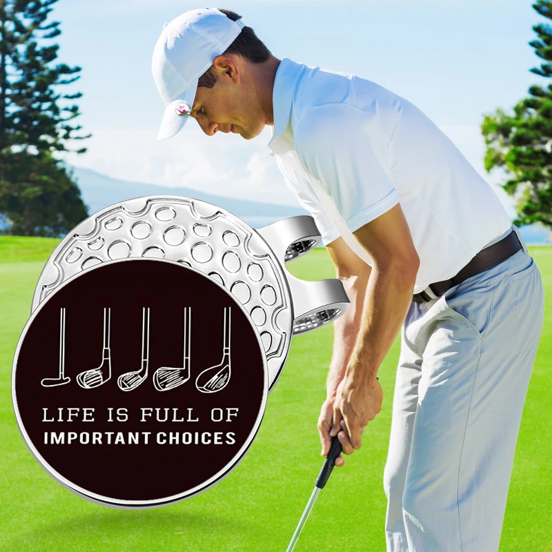 Golf Club Cartoon Pattern Golf Ball Marker Hat Clip Magnetic Golf Hat Clips Accessories Jewelry Gift for Golfer Birthday