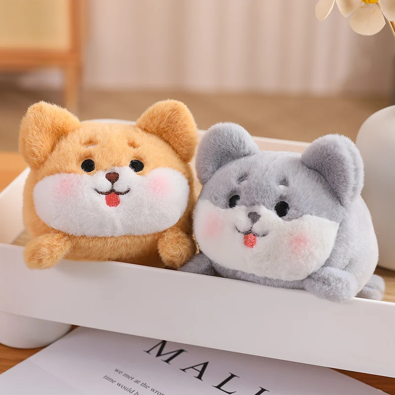 Simpatico animale per bambini, gatti Kawaii, Shiba Inu, cani Husky, giocattoli di peluche con coda in filo metallico può spostare, divertente regalo di compleanno creativo