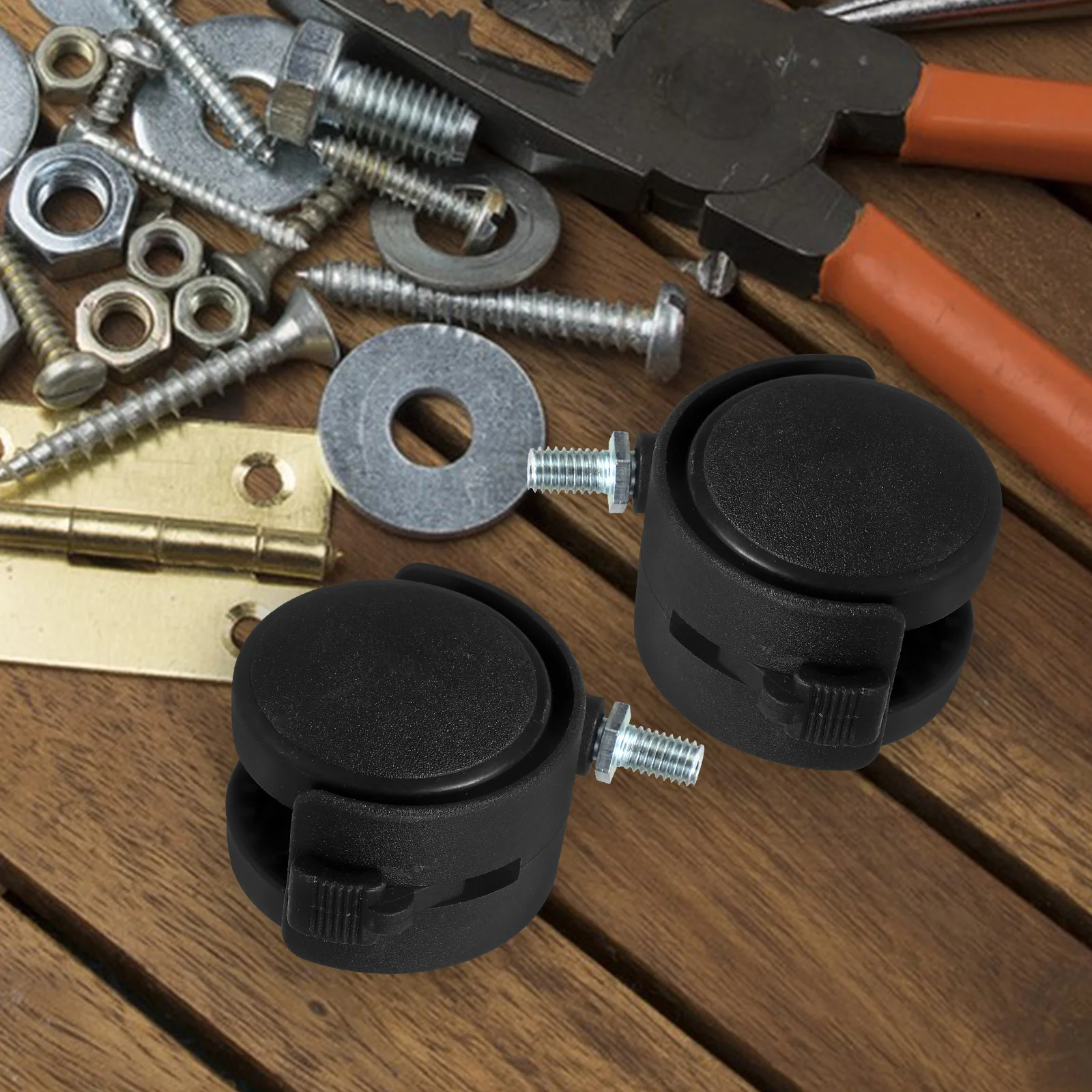 

4Pcs Plastic Swivel Caster Wheels with Brake Replacement for Crib Stroller Cart Furniture Office Heavy Duty Shelf Wheels