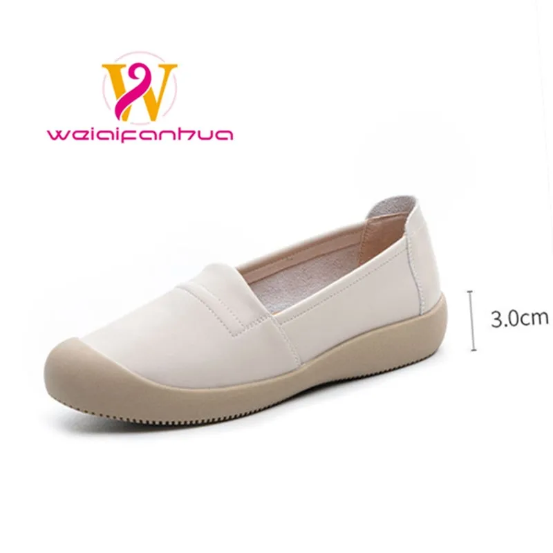 

Women's Shoes 2025 New Style Genuine Leather Single Shoes, Women's Casual Loafers, Simple Flat Shoes for Women Mom's Shoes