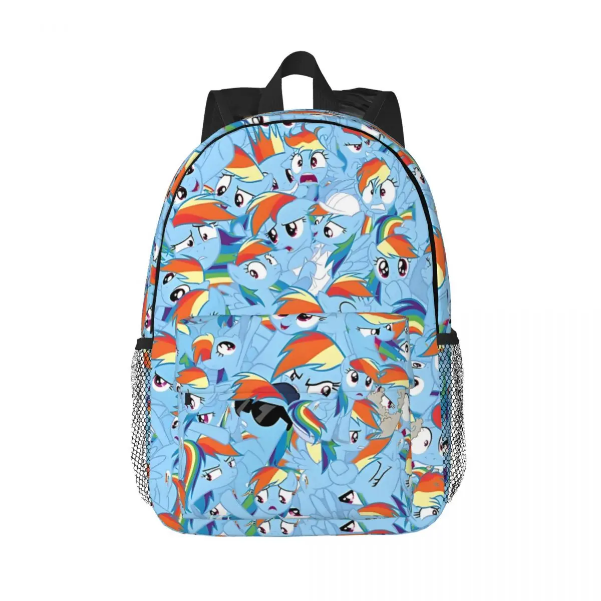 Rainbow Dash Mess mochila, saco de escola leve impressão, novo padrão elegante, 15"