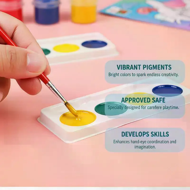 Kids Watercolor Set: DIY Watercolor Painting Kit Home Craft School Art Lessons Party Activities