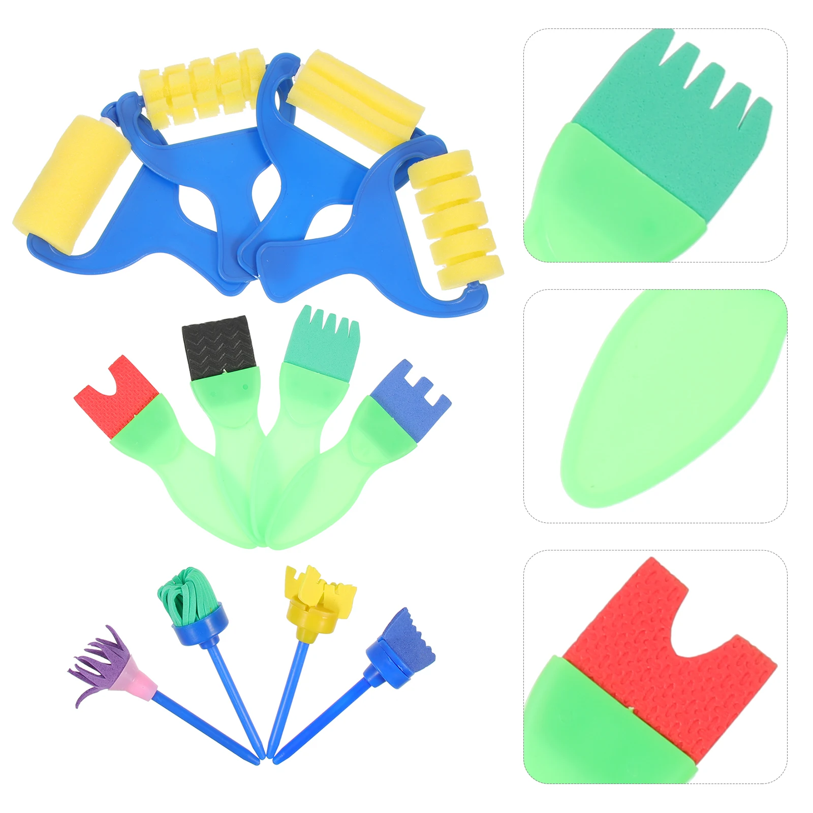 

Foam Paint Brushes Drawing Tool Doodling Sponge Round Roller DIY Kids Painting Set Premium Material Compact Size Light Weight