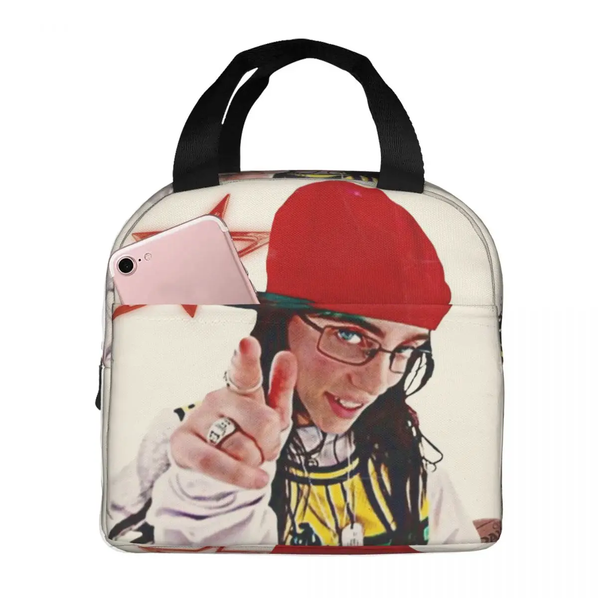 B-Billie-Girl E-eilish American Singer Thermoisolierte Lunchtasche für Büro, tragbare Lebensmitteltasche, Kühler, Thermo-Lunchboxen