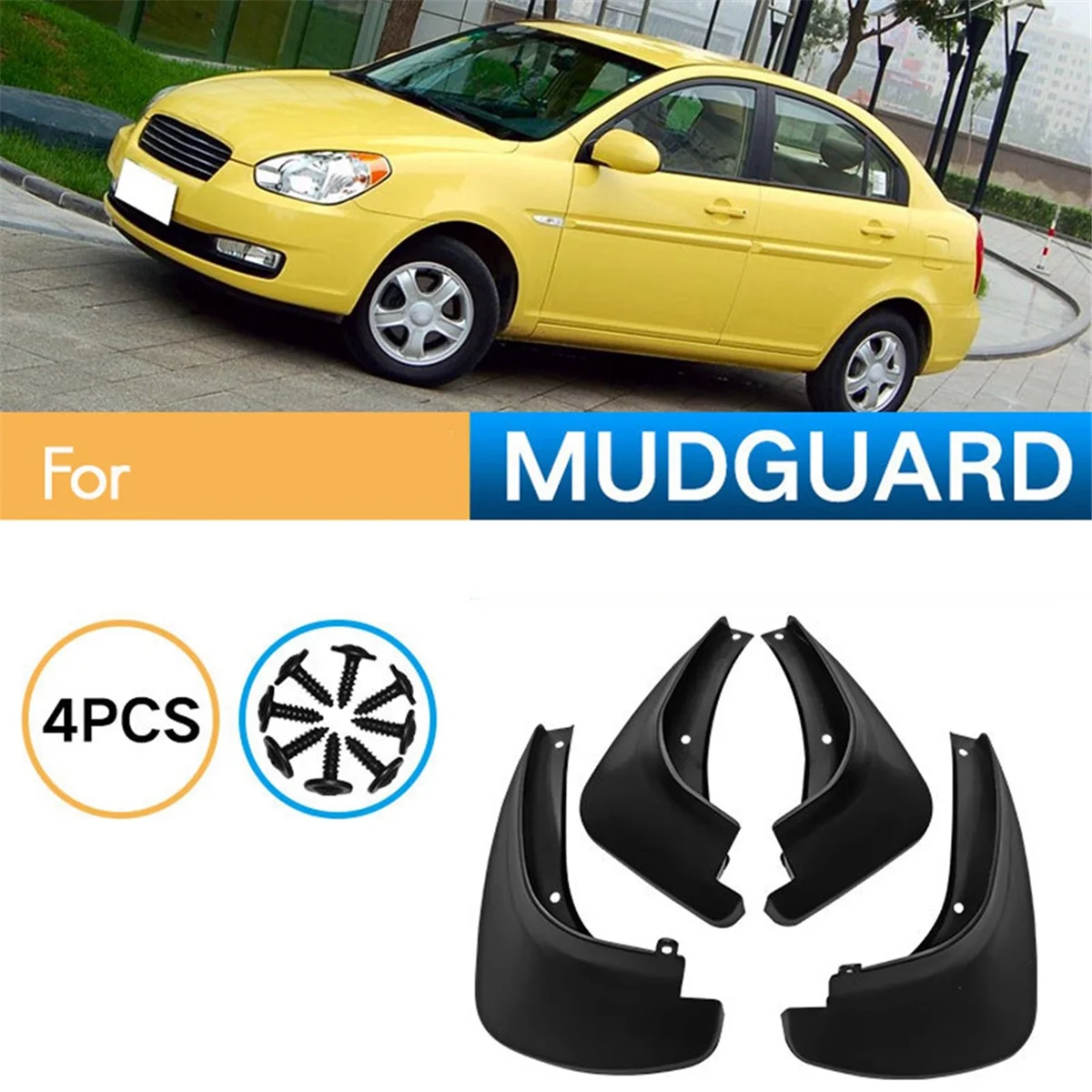 4PCS Car Mudguard Mud Flaps Splash Mud Guard Fender for Hyundai Accent 2006-2010 Car Accessories