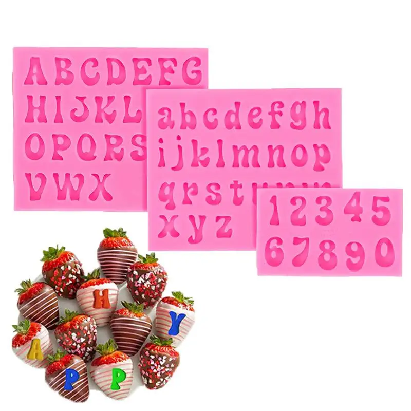 3D Letter Number Silicone Fondant Molds Chocolate Cake Molds Cake Decorating Jelly Cookies Baking Printing Mould DIY Tools
