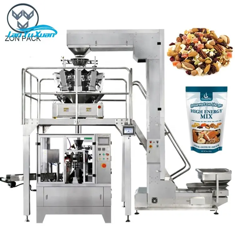 Automatic Stand Up Pouch Doypack Weighing Packing Machine Peanut Cashew Nuts Packaging Machine