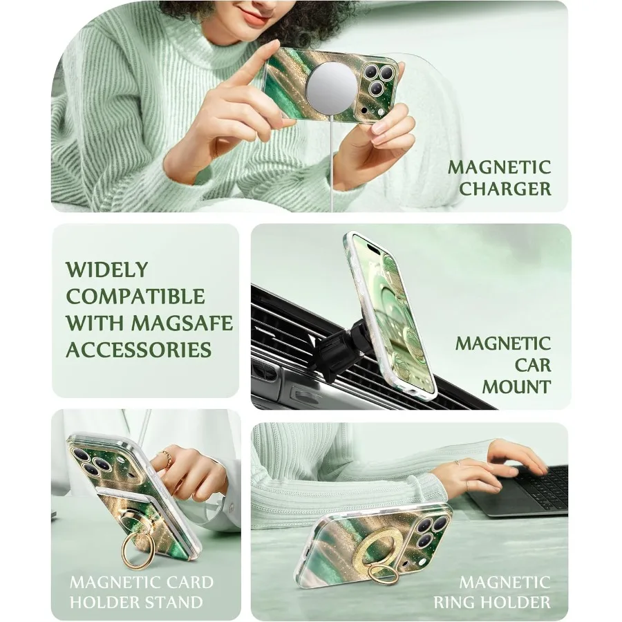 حافظة لهاتف iPhone 17 Pro متوافقة مع MagSafe مع واقي الشاشة [حماية كاملة للكاميرا]