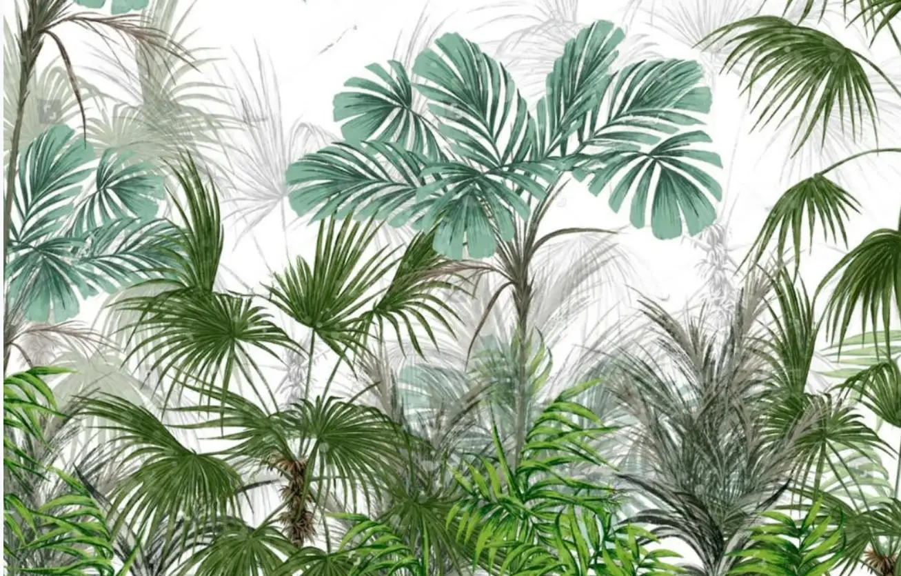Custom papel de parede wallpapers home decor small fresh green leaves plant Bedroom living room TV background wall 3d wallpaper