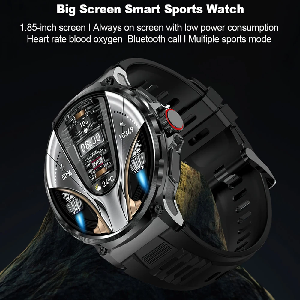 2025 NEW Smart Watch Men 1.85 inch Ultra HD 710 mAh Extra Long Life Military Smartwatches 400+Dial Fitness BT Calling Smartwatch