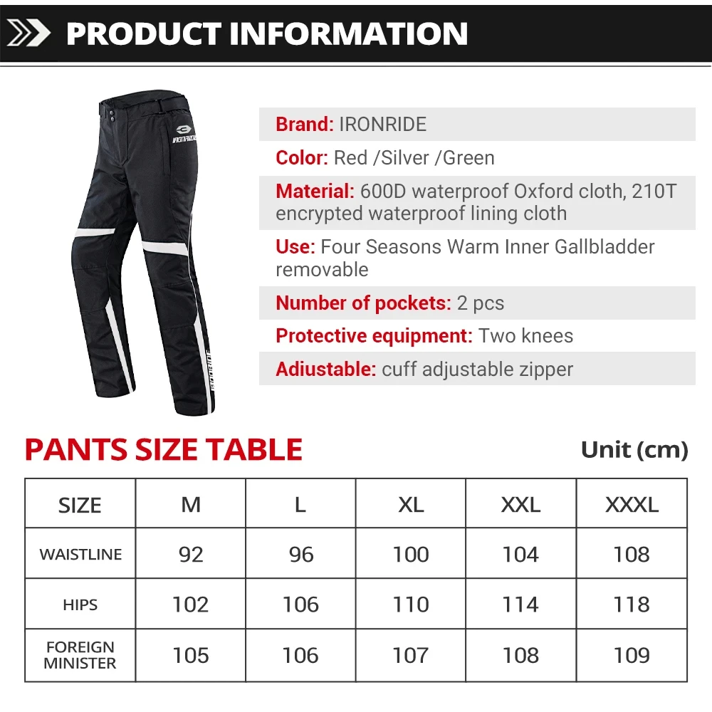 Pantalones de motocicleta con rodillera para hombre, equipo de protección, pantalones de Motocross, accesorios de motocicleta