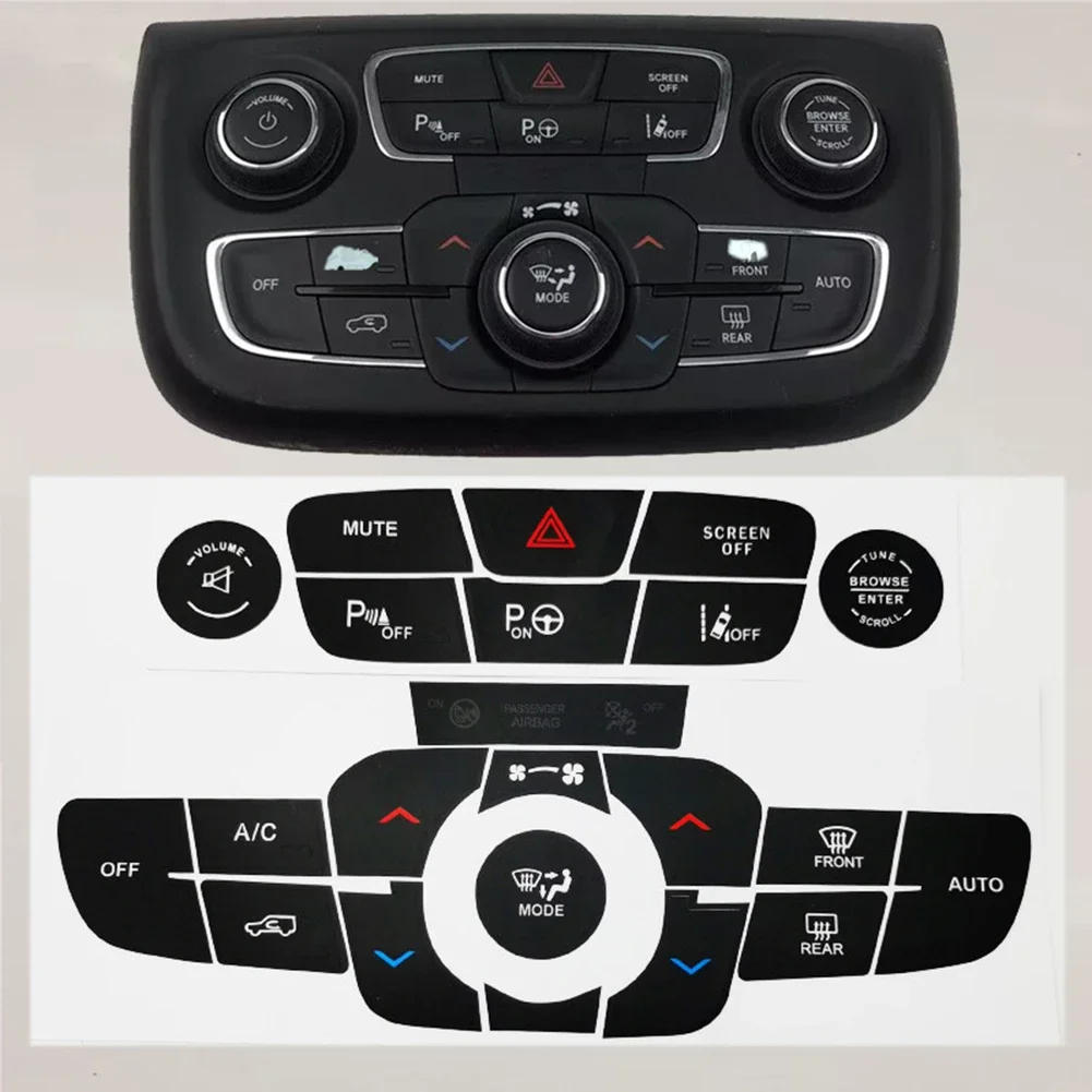 Vinyl Air Conditioning Reverse Button Overlay Sticker For Jeep Compass 2017 2021 Dashboard Control Panel Decoration