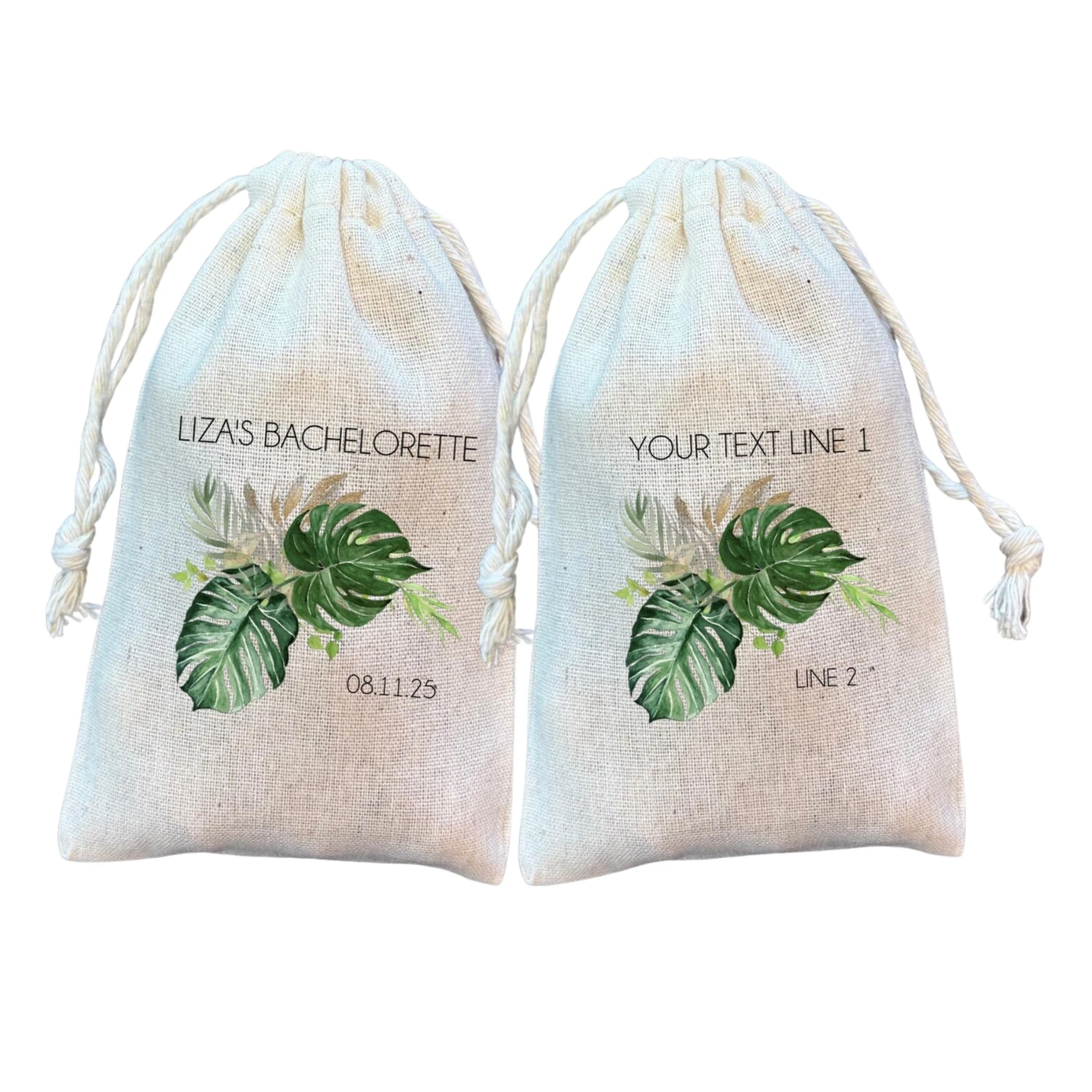 

Пользовательские 20/30/50 шт. тропические подарочные и сумки с пальмовыми листьями для пляжных девочек, поездок, свадьбы или девичника