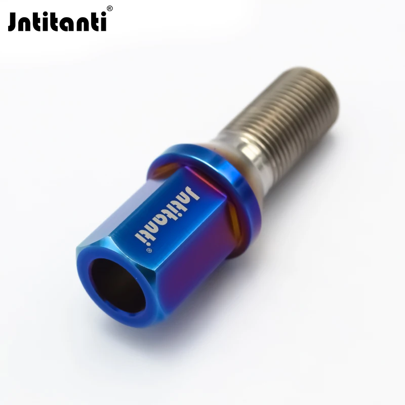 Jntitanti extend head hub bolt M12*1.25*28-45mm cone seat long head Gr.5 titanium hub bolt for Fiat Peugeot Citroe