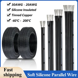 2P 3P 4P 6P 8P 10P Multi-core Soft Silicone Parallel Wire 30 28 26 24 22 20AWG Fexible High Temperature Resistant Copper Cables