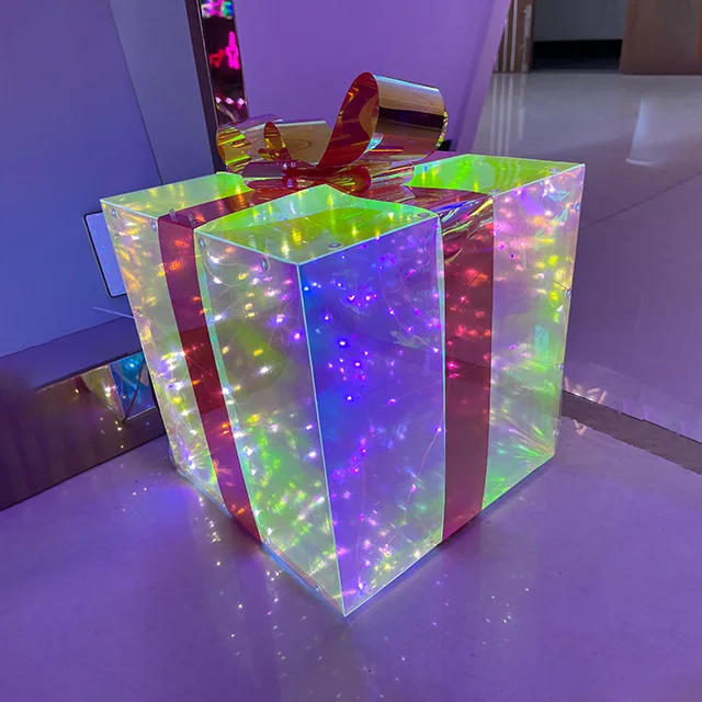 Imagem -03 - Led Luminous Natal Gift Box Luz Colorida Interior e Exterior Impermeável Casa e Pátio Decoração da Árvore