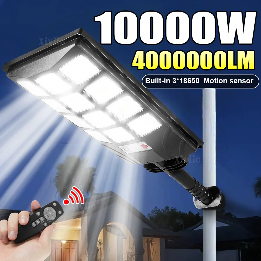 

4000000LM 10000 Вт 800 Вт мощный солнечный свет уличный светодиодный мощный датчик движения солнечная лампа супер яркий садовый уличный настенный светильник