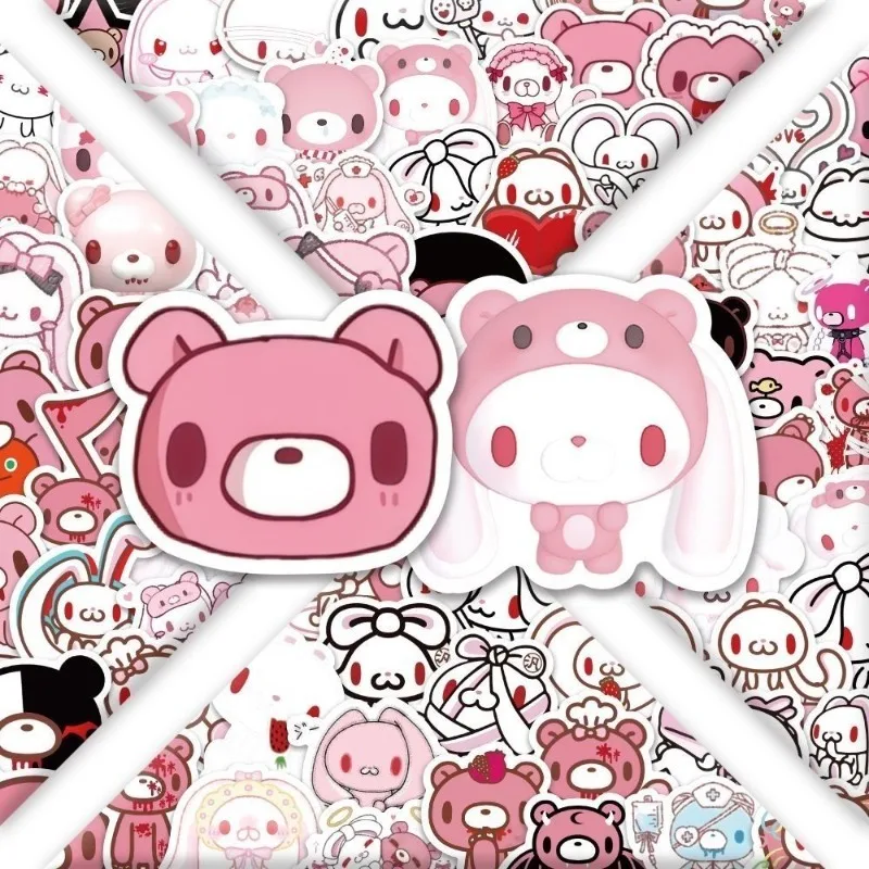 Gloomy Bear Aufkleber mit hohem Farbwert, kreatives Cartoon-Muster, niedliche Dekoration für Notizbücher, Fahrräder, Schreibtische, DIY, wasserfester Aufkleber. – Detail 3