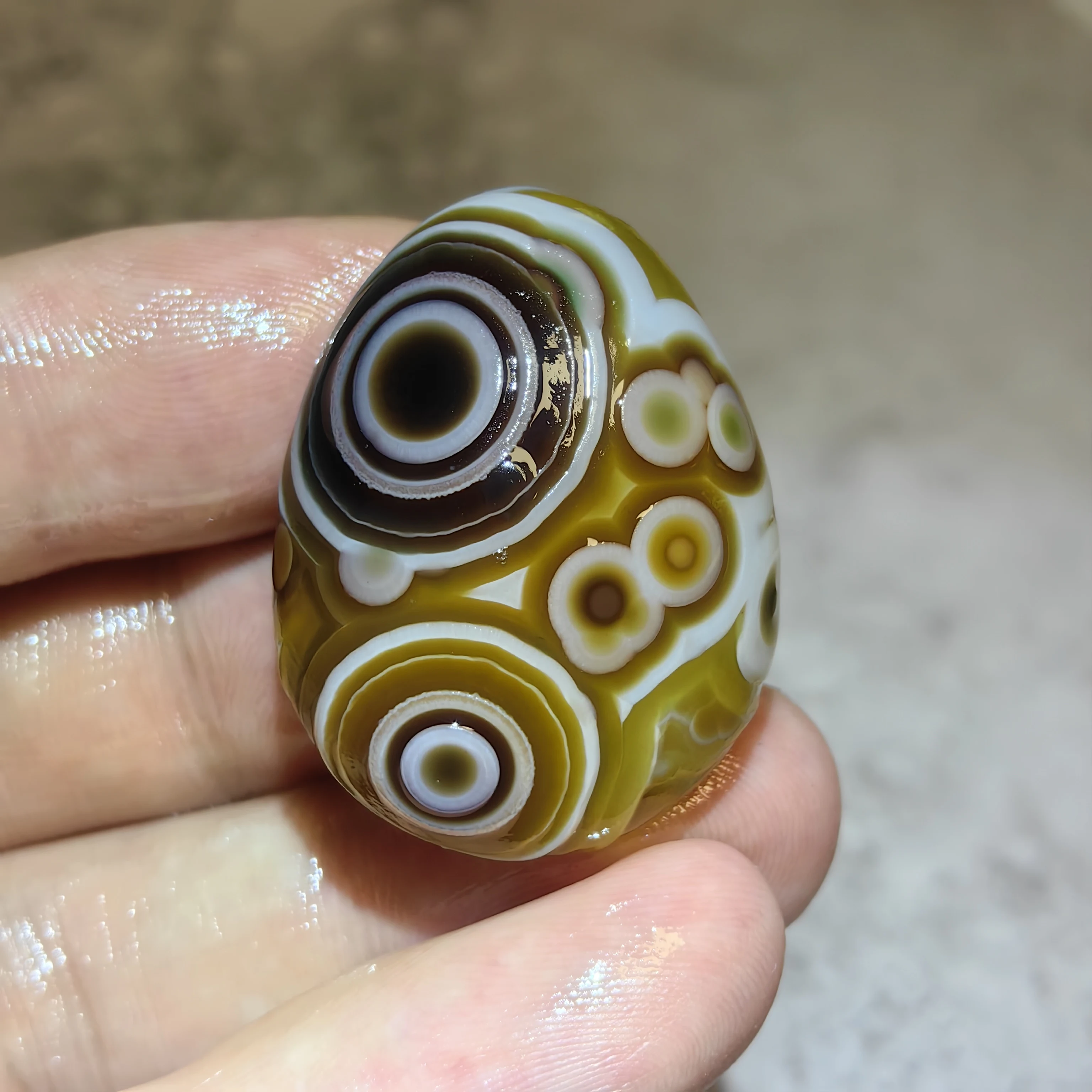 Pure Natural Divine Eye Agate Palm Stones Good Luck  Reiki Infusd Meditation Stress Relief Against Negativity Energy Jewelry DIY