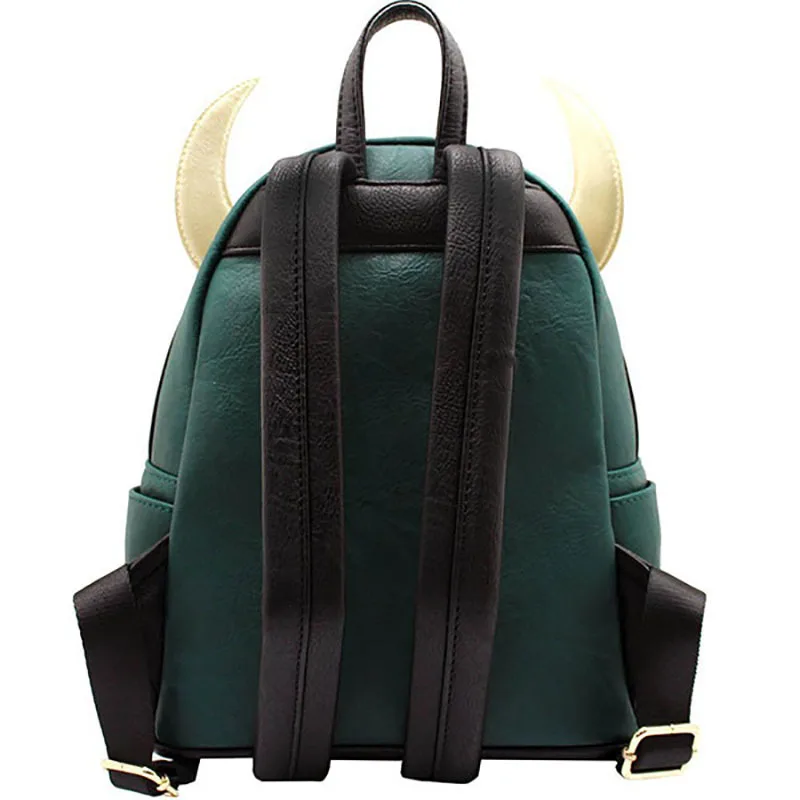 Marvel Loungefly Loki bolsos de Cosplay clásicos para mujer, bolso de hombro con doble correa, monedero, Mini mochila