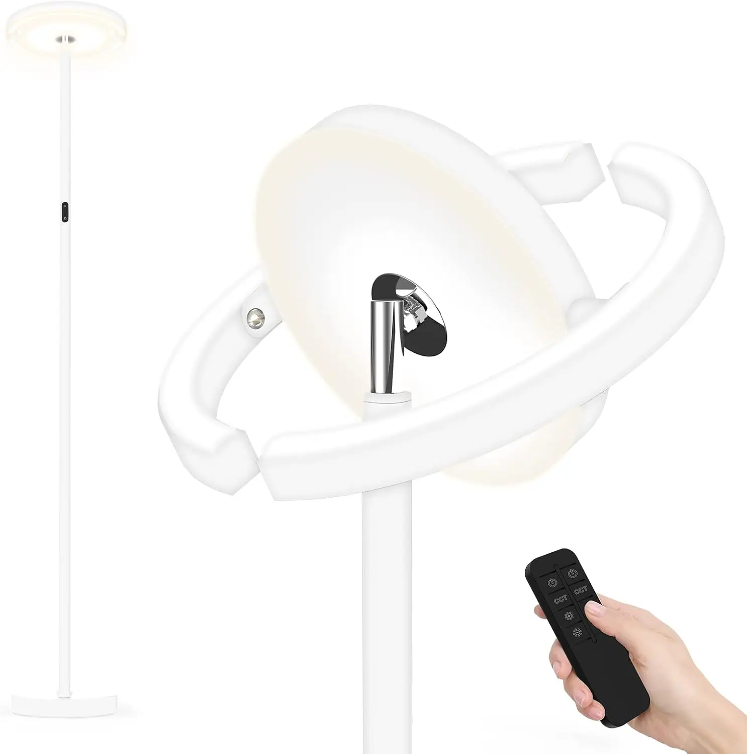 Fimei Floor Lamp For Living Room, Saturn Ring Original Design, Led Bright Rotatable Modern Floor Lamp, Stepless Dimming And 3