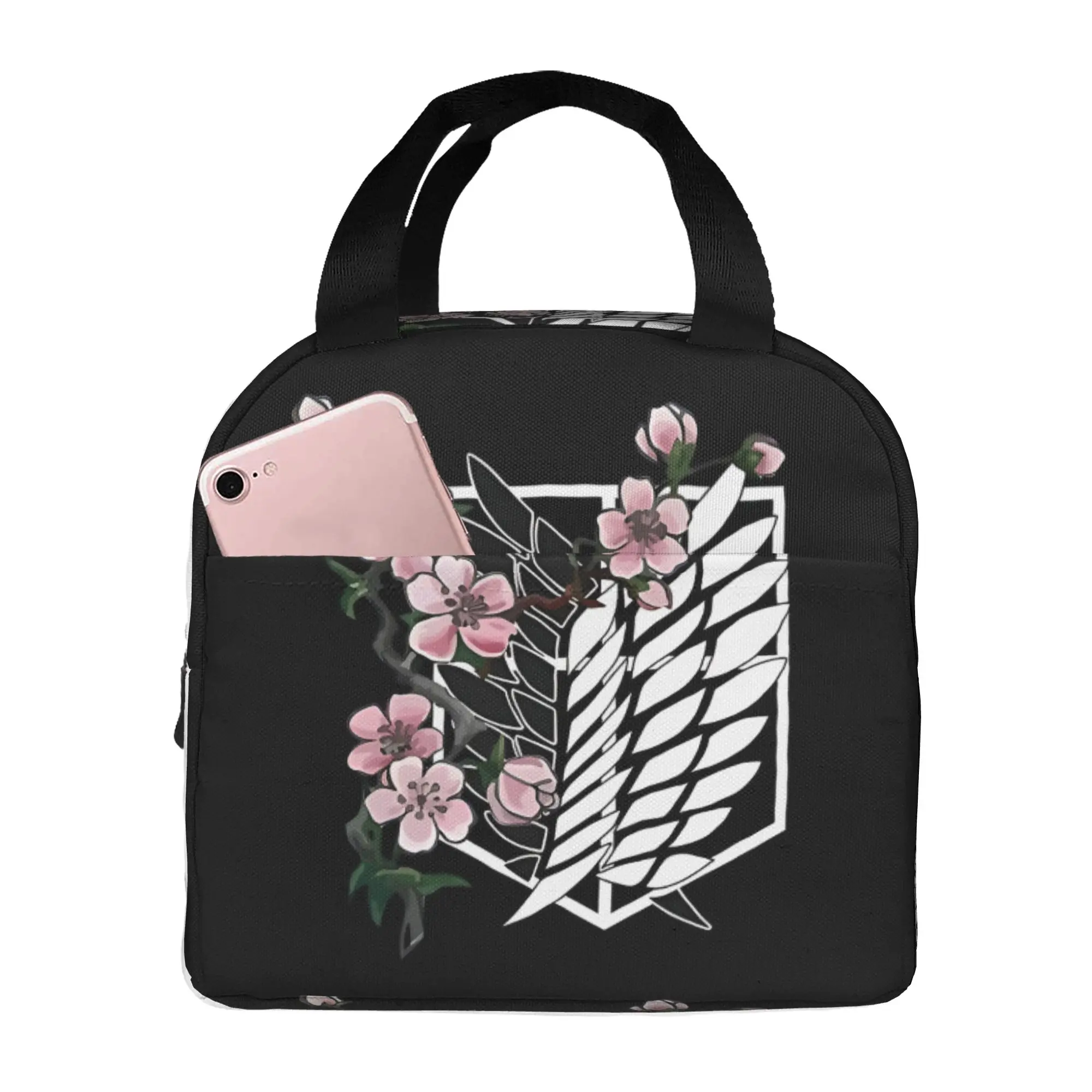 Attacks on Titans Portable Lunch Boxes Women Cartoon Movie Terrifying Giant Cooler Thermal Food Insulated Lunch Bag Office Work view 3