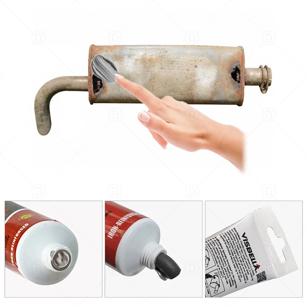 Metel Exhaust System Paste Car Pipes Repair Sealant High Temperature Pipe Glue Air Leaks Plugging Repair Adhesive Filler