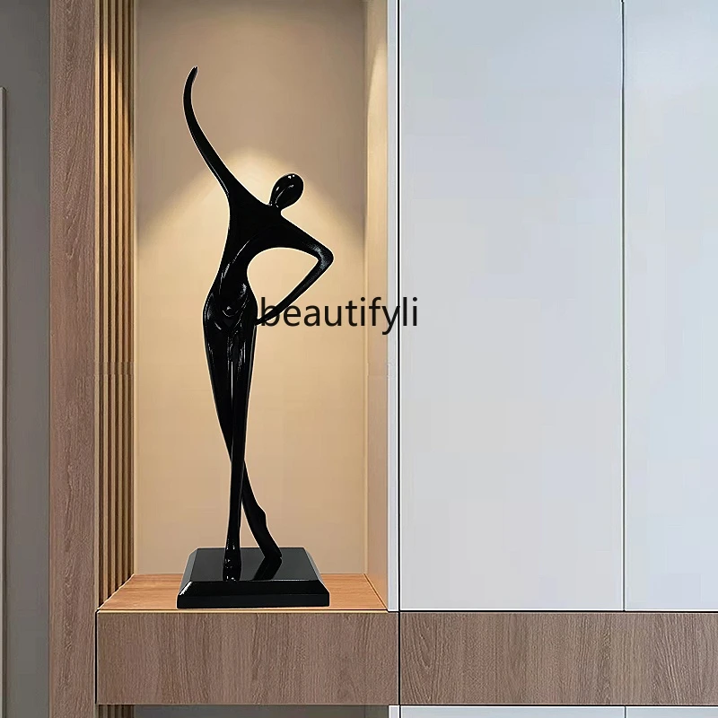 zq Humanoid Art Sculpture Light Luxury Living Room Creative Abstract Figure Decoration Simple Floor Artwork