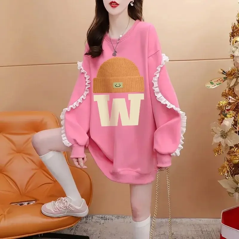 Pullover femminile girocollo ampio Top in promozione Felpe da donna firmate di moda Harajuku novità essenziali di base abbinate