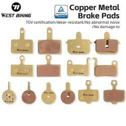 WEST BIKING Bike Brake Pads Wear-resistant Copper Semimetal Disc Brake Pads For Shimano AVID PROMAX E-Bike Bicycle Accessories
