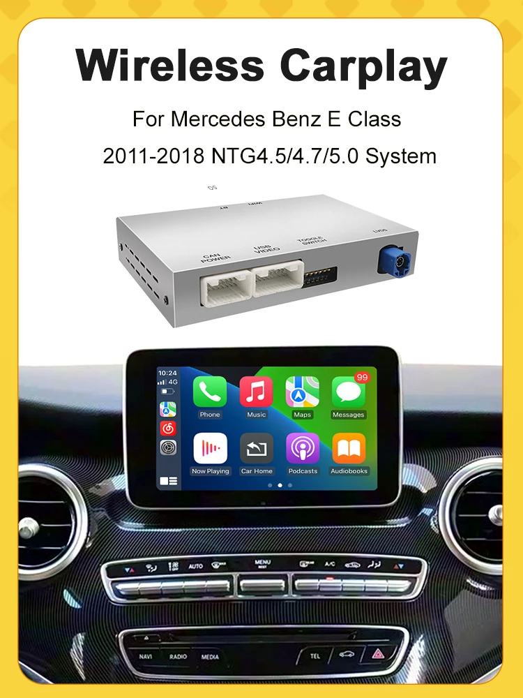 Voor Mercedes Benz E-Klasse W212 E Coupe C207 2012-2016 Draadloze CarPlay Android Auto, met Spiegel Link AirPlay Auto Spelen - afbeelding 2