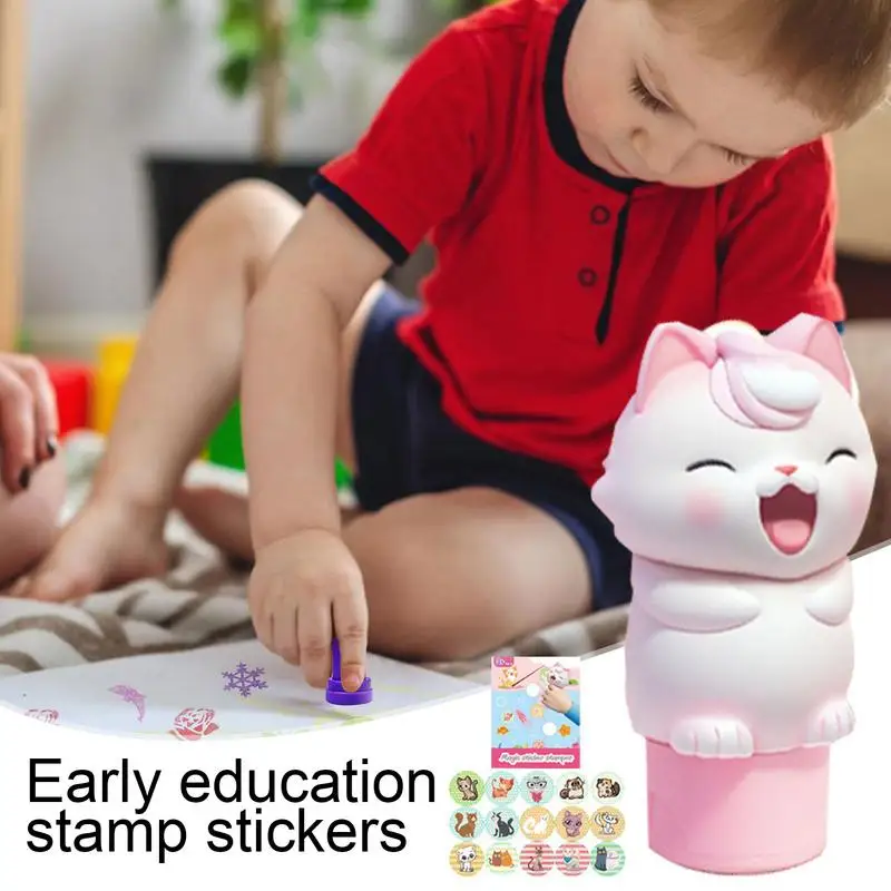 

Kids Stamper Sticker Toy Animal Fun Stamper Book Waterproof Children's Concentration Cultivation Toys For Children Boys