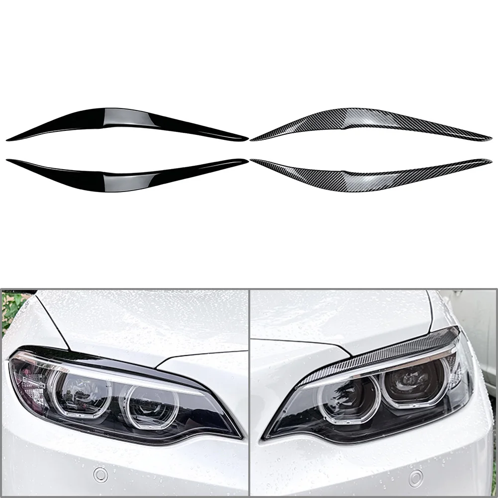 Car Headlights Eyebrow Cover Trim For BMW 2 Series F22 F23 F87 M2 2 Door 2014 2015 2016 2017 2018 2019 2020 2021