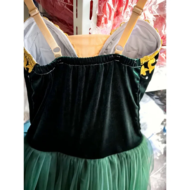 المهنية الباليه توتو بحيرة البجع الأخضر الداكن ملابس رقص فطيرة الفتيات الكلاسيكية الباليه توتو يوتار فستان الباليه للأطفال M1