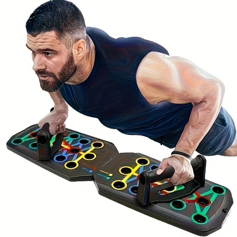 

Multi-Function Push Up Board System - Home Gym Equipment with Resistance Bands for Full Body Workout Men Women