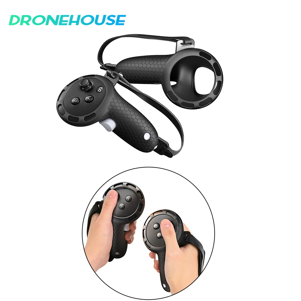 غطاء حماية للمقبض من السيليكون VR مقاوم للعرق وحدة تحكم باللمس لملحقات Meta Quest 3/Quest 3S VR