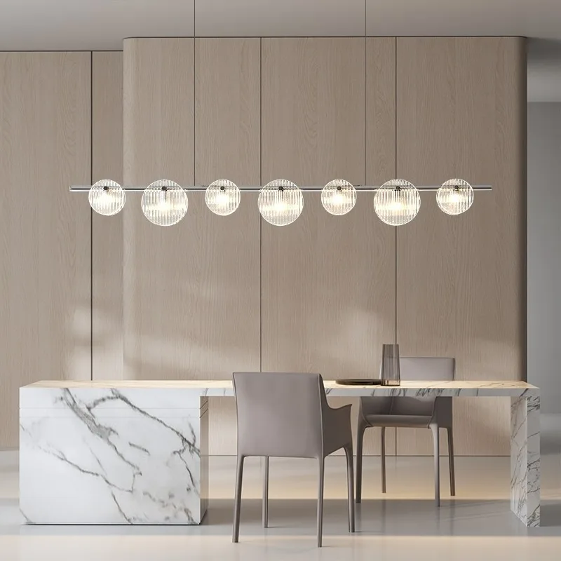 

French light luxury restaurant chandelier study high-end glass design sense fashion creative bar