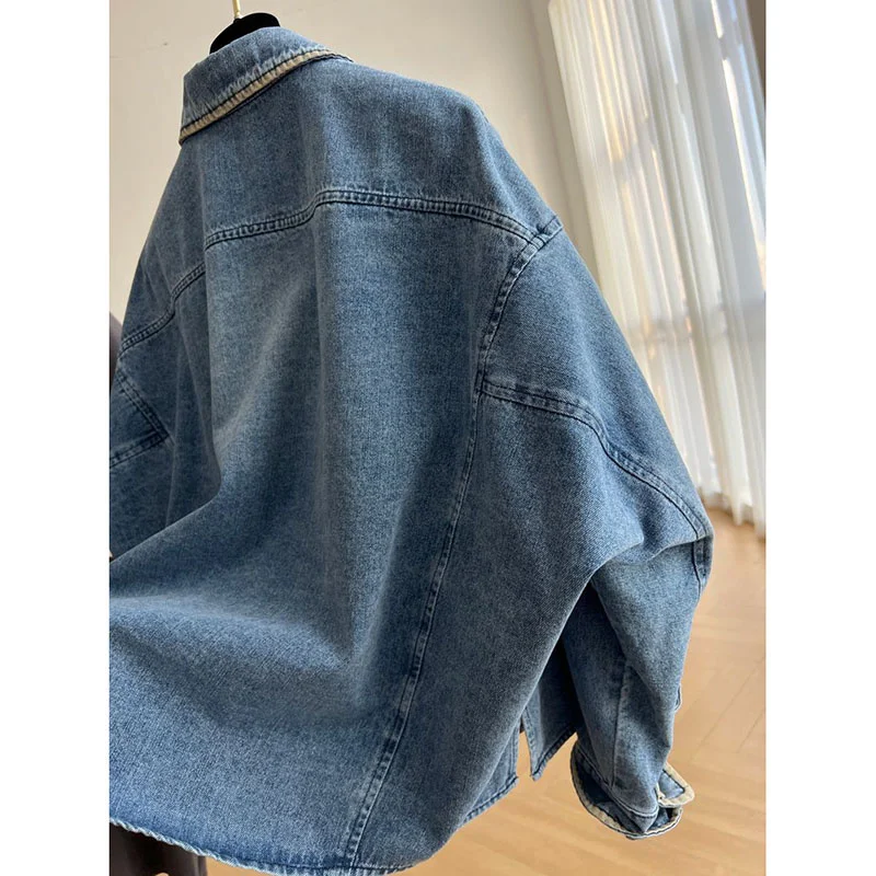 Design Sense Niche Unique Chic Advanced Sense Casual Denim Jacket Women's Spring Autumn Loose Fashion Short Jacket Tide Jacket