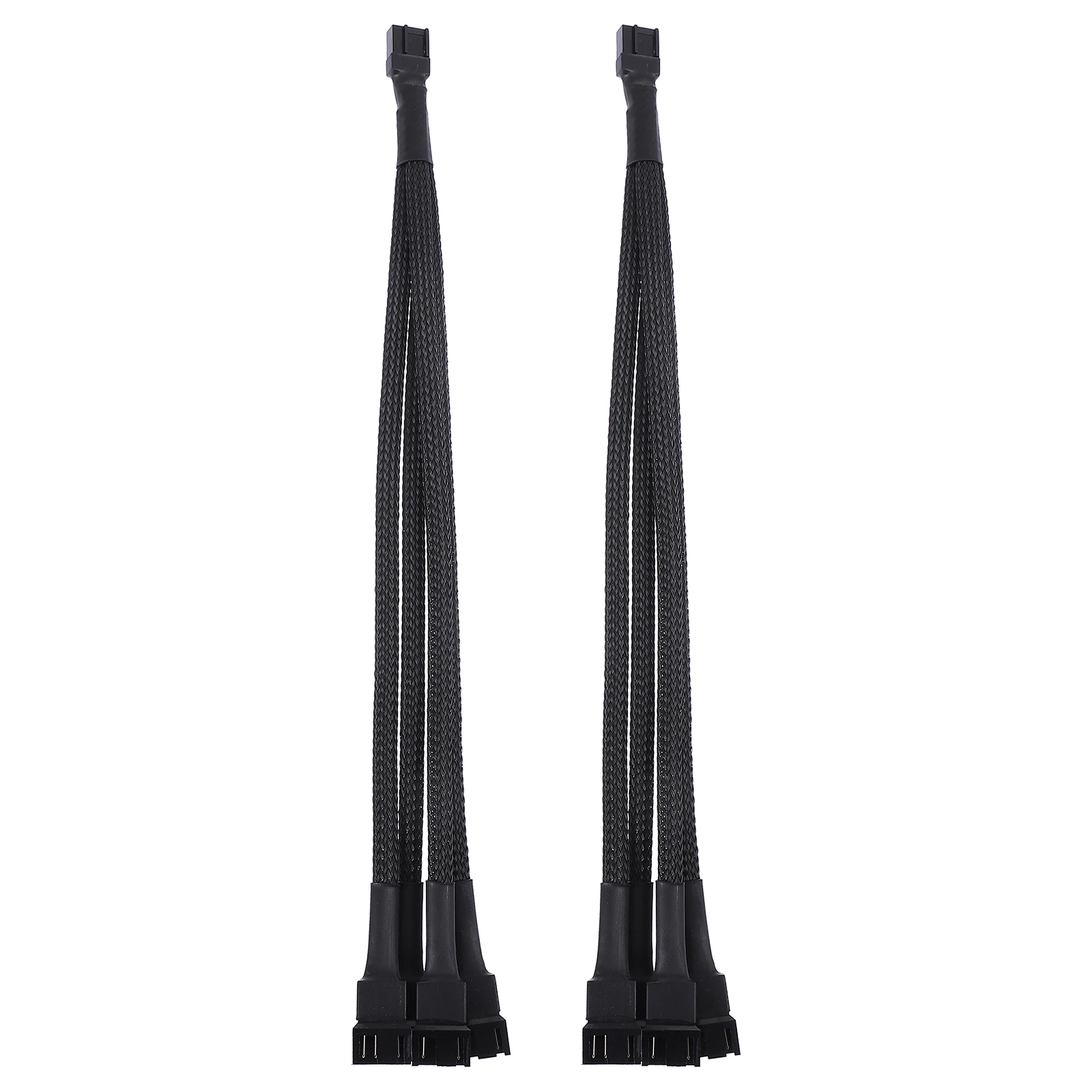 

2PCS PWM Fan Splitter Cable PVC Insulation Braided Y Splitter Fan 1 to 4 Converter CPU Cooler Extension Laptop Cooling