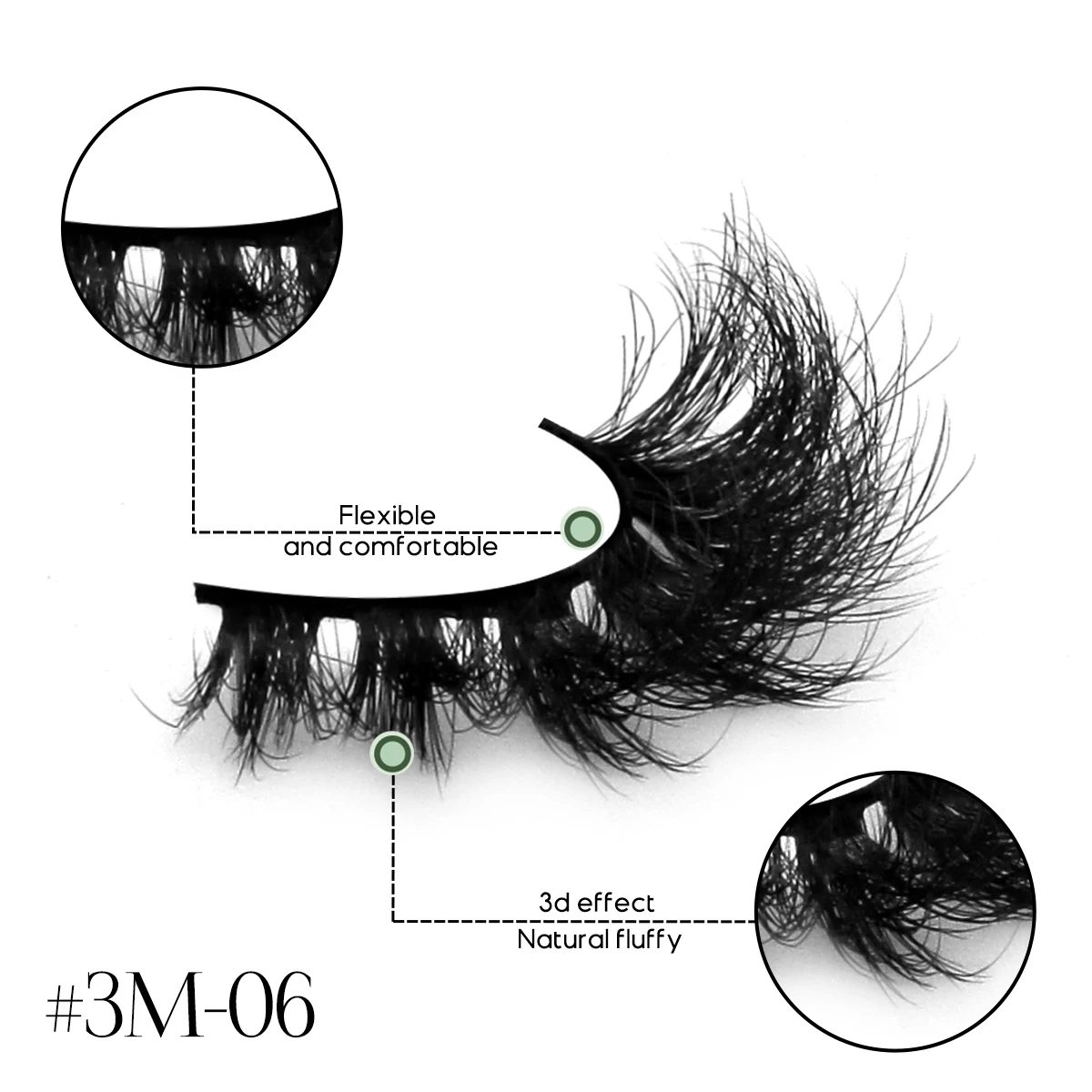 Lasvirey Puszyste Rzęsy Grube Rzęsy Kocie Oko Mieszane Style Rzęsy D Curl Miękkie, Delikatne Rzęsy 8D Objętościowe Sztuczne Rzęsy do Makijażu