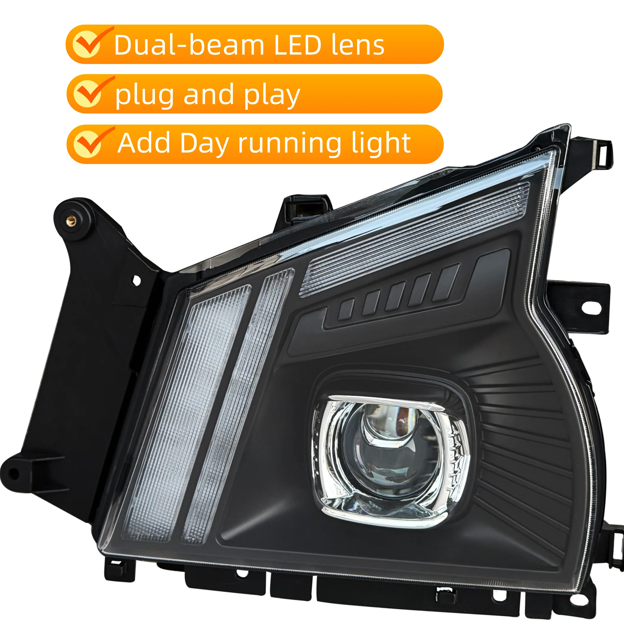 1pcs 12V24V Projector LED Headlight Signal Compatible With ISUZU 600P NKR NQR NPR N-Series Upgraded Dynamic Day Running Light