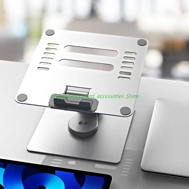 97QB حامل كمبيوتر محمول قابل للتعديل مع 360 قاعدة دوارة مريحة من الألومنيوم حامل الكمبيوتر المحمول قابلة للطي لمدة 10-17 "أجهزة #4