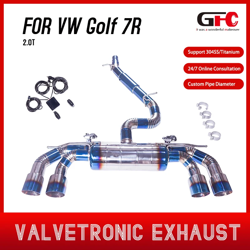 

Titanium Alloy Exhaust Catback for 2012-2019 VW GOLF 7R 2.0T Electronic Valve Exhaust Car Exhaust System