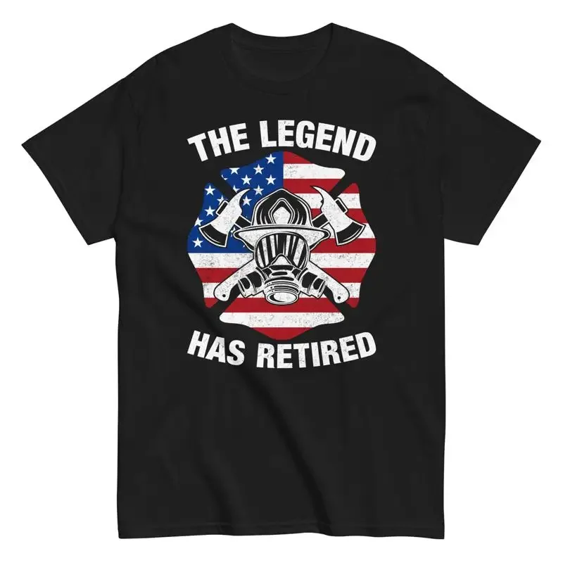 Firefighter RetiremenT T Shirt The Legend Has Retired Thin Red Line Fireman