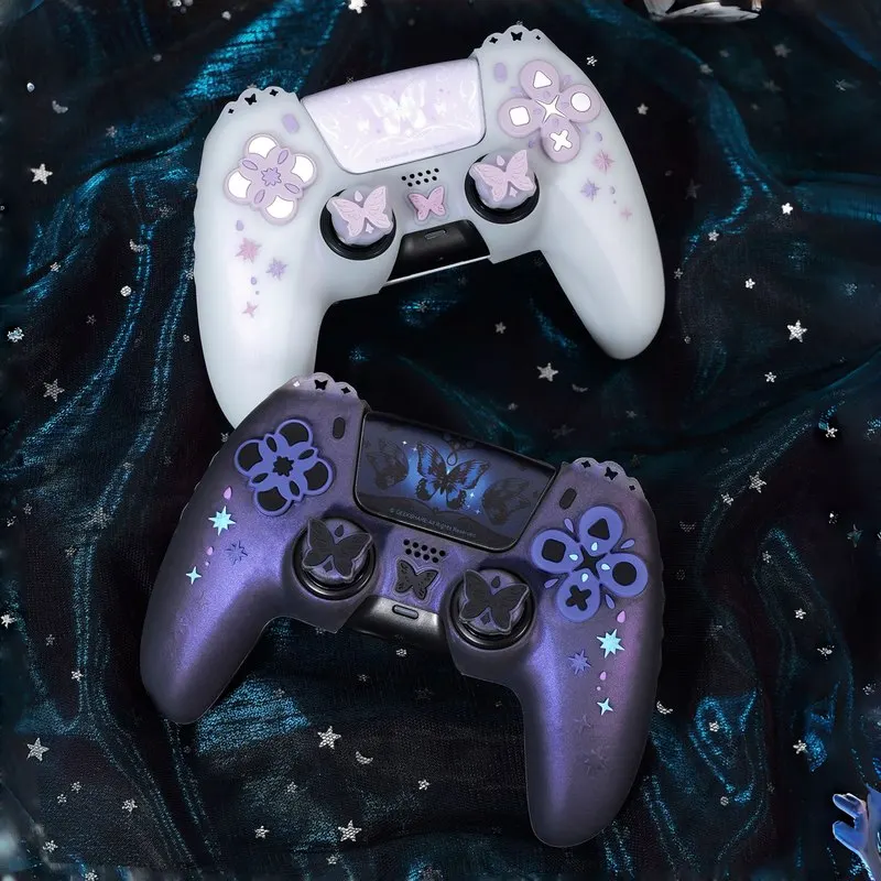 For Ps5 Controller Silicone Case Anti Slip Butterfly Pattern Full Protective Soft Protective Cover Game Accessory
