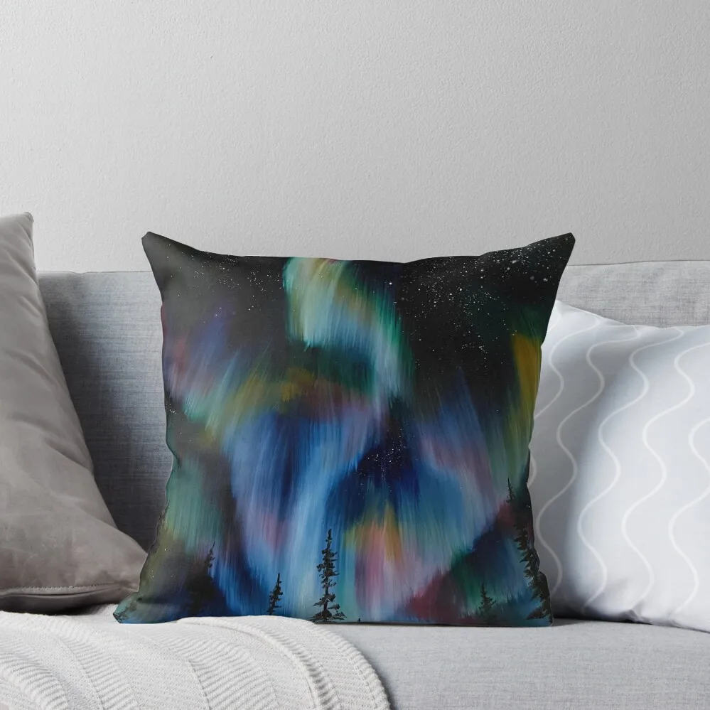 John Kenward Original Painting - “Aurora XV” Throw Pillow Decorative Cover For Living Room Luxury Cushion Cover