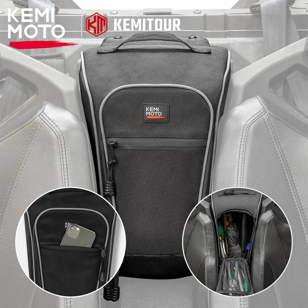 

KEMIMOTO UTV Seat Center Storage Tool Bag Compatible with Polaris RZR PRO XP XP4 2020 2021 2022 2023 1680D Black Wear Resistant