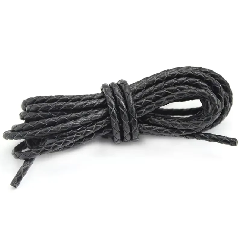 1-2 Meter 3 4 5 6 8mm Braided Retro Genuine Leather Cord Straps Leather Rope Strings for DIY Bracelet Necklace Jewelry Making