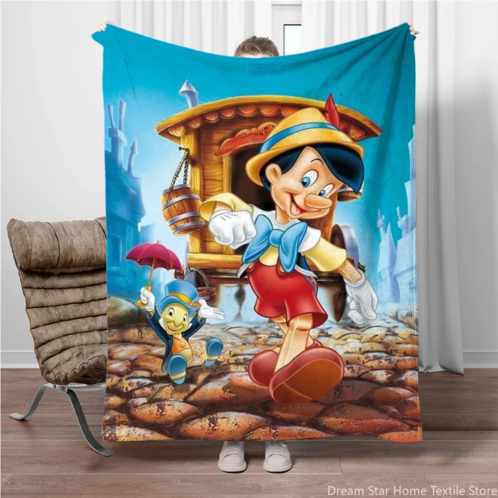 

Disney Pinocchio Pattern Throw Printed Flannel Blanket For Children Adult Soft Bedding Room Sofa Office Travel Camping Kids Gift