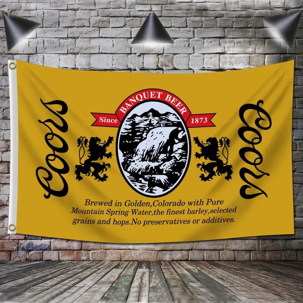Vintage Craft Beer Sign Banner Americana Pub Decor Brewing Gift for Man Home Bar Rustic Whiskey Beer Signage Golden Colorado